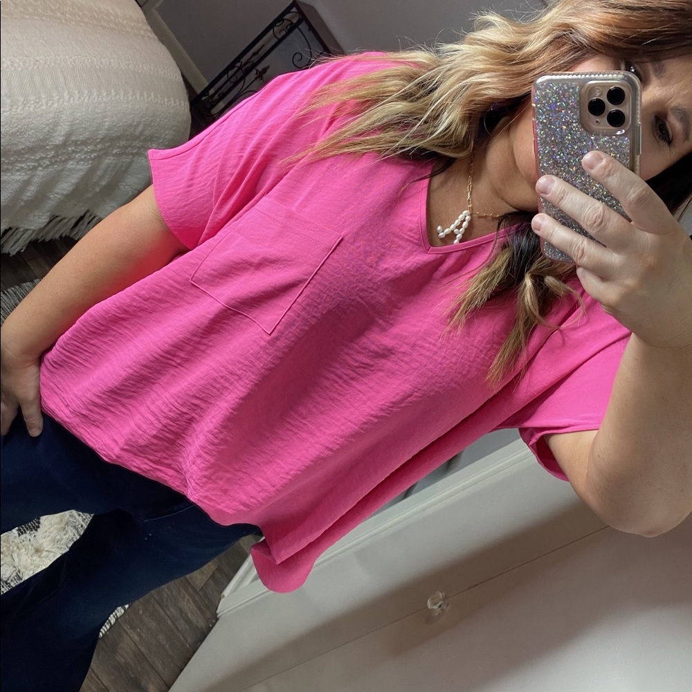 Hot Pink Oversized Blouse